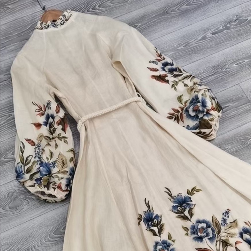Zimmerman Aliane Belted Linen Maxi Dress - Picture 7 of 10